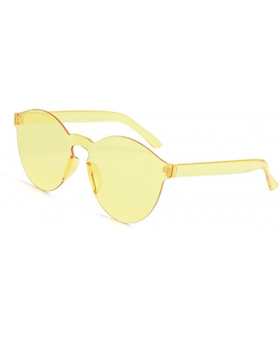 Round Round Rimless Sunglasses Tinted Eyewear Transparent Candy Color Eyeglasses Couple Sun Glasses Shades 2DXuixsh - CF18ST5...
