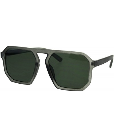 Square Square Heptagon Shape Sunglasses Retro Futuristic Fashion Shades UV 400 - Grey (Green) - C718GCNO7GE $9.09