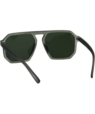 Square Square Heptagon Shape Sunglasses Retro Futuristic Fashion Shades UV 400 - Grey (Green) - C718GCNO7GE $9.09