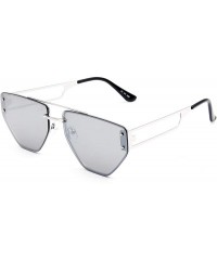 Square New Avaitor Sunglasses - Rimless Metal - Mirrored Lens - Unique Design Sun Glasses - Grey - C618WQCKI08 $8.03