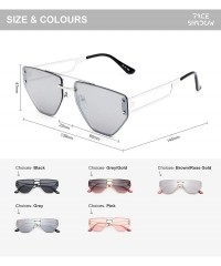 Square New Avaitor Sunglasses - Rimless Metal - Mirrored Lens - Unique Design Sun Glasses - Grey - C618WQCKI08 $8.03