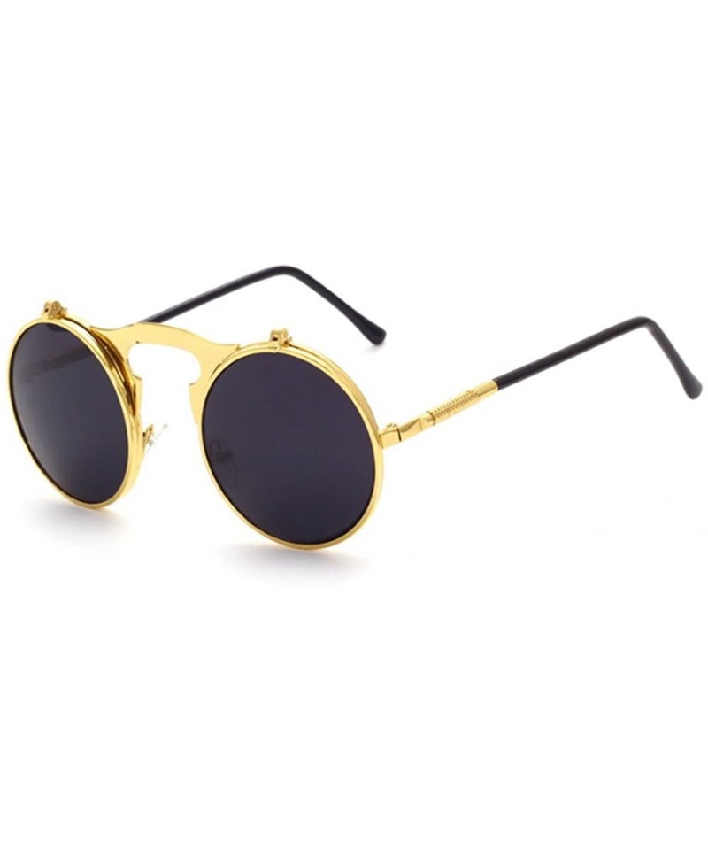 Round Vintage punk Round Metal Sunglass Mens Womens - C1 - CS18DK35IOQ $9.59