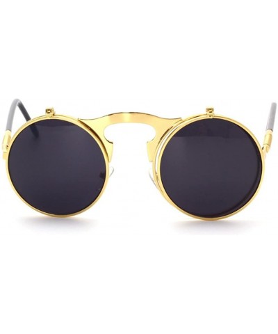 Round Vintage punk Round Metal Sunglass Mens Womens - C1 - CS18DK35IOQ $9.59