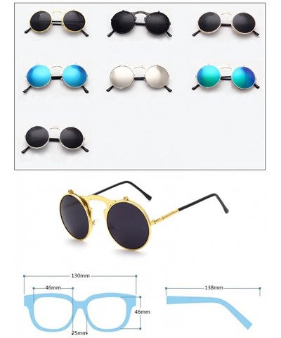 Round Vintage punk Round Metal Sunglass Mens Womens - C1 - CS18DK35IOQ $9.59