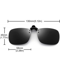 Square Polarized Clip on Sunglasses Frameless Flip Up Lens for Prescription Glasses - Grey - CH18TCKDC3I $26.58
