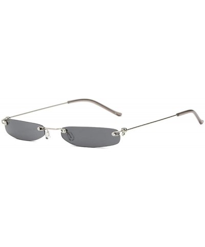 Aviator Women Tiny Sunglasses Men Small Narrow Sun Glasses Retro Rectangle Female Black - Black - CX18XDUT7IO $24.90