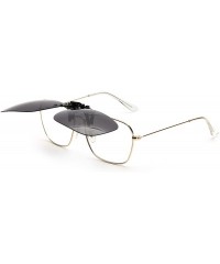 Square Polarized Clip on Sunglasses Frameless Flip Up Lens for Prescription Glasses - Grey - CH18TCKDC3I $26.58