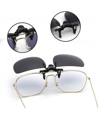 Square Polarized Clip on Sunglasses Frameless Flip Up Lens for Prescription Glasses - Grey - CH18TCKDC3I $26.58