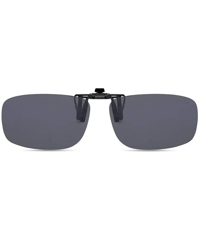 Round Polarized Clip On Sunglasses Over Prescription Glasses for Men Women UV Protection - Grey - CJ18QG0YLZG $13.93