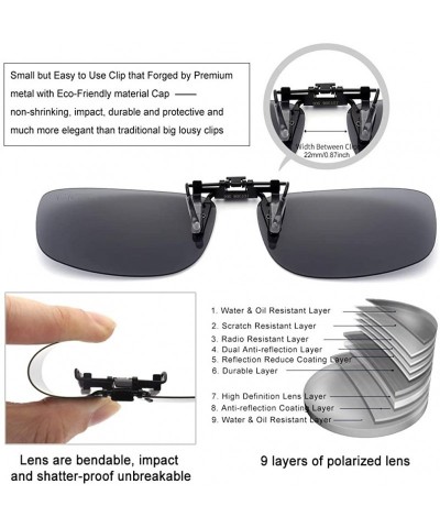 Round Polarized Clip On Sunglasses Over Prescription Glasses for Men Women UV Protection - Grey - CJ18QG0YLZG $13.93