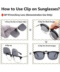 Round Polarized Clip On Sunglasses Over Prescription Glasses for Men Women UV Protection - Grey - CJ18QG0YLZG $13.93