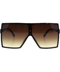 Rectangular Squared Oversize Rectangular Mob Thin Plastic Racer Sunglasses - Tortoise Brown - CJ18GDWY9XH $12.81