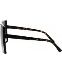 Rectangular Squared Oversize Rectangular Mob Thin Plastic Racer Sunglasses - Tortoise Brown - CJ18GDWY9XH $12.81