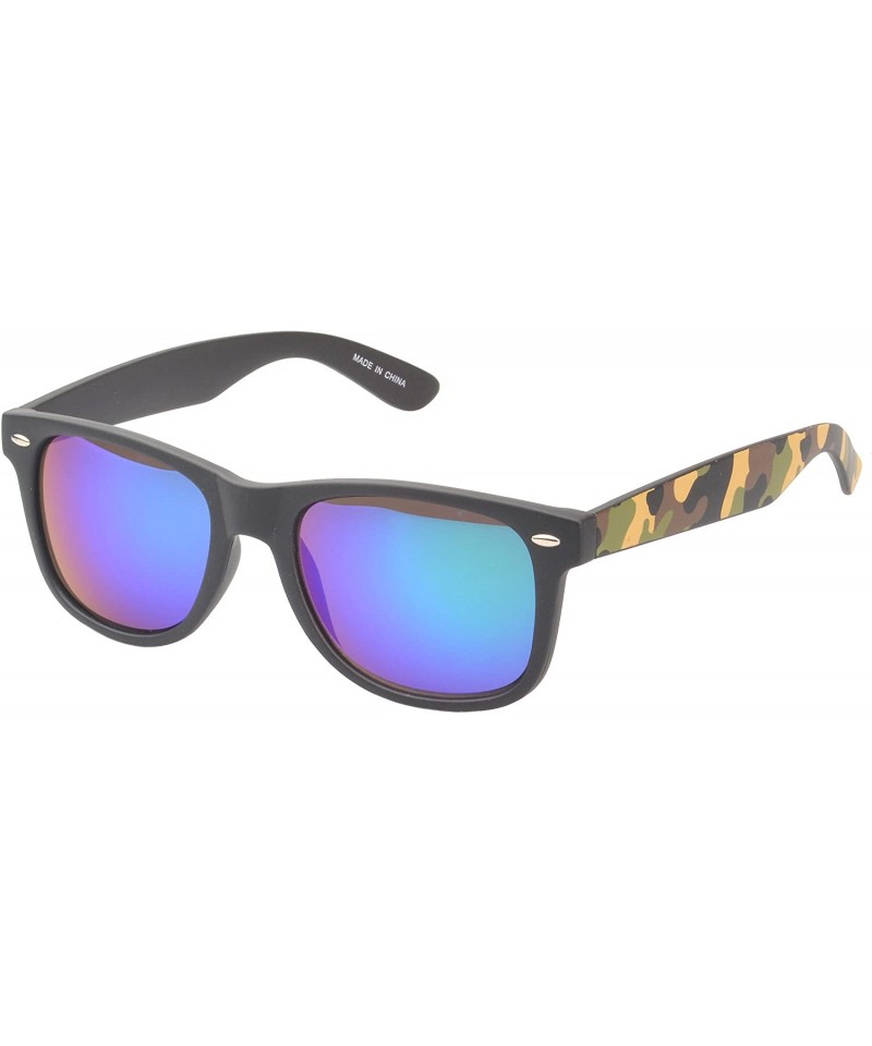 Wayfarer 'Baldwin' Retro Square Camouflage Fashion Sunglasses - Green - CK11ORPV2XP $9.64