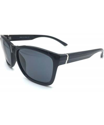 Rectangular Classic Rectangle Fashion Sunglasses - Black - CJ18THHWS46 $26.31