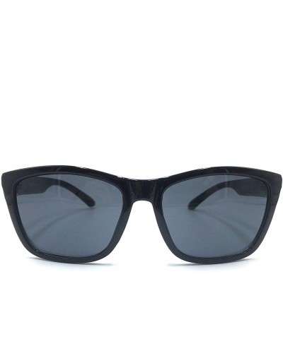 Rectangular Classic Rectangle Fashion Sunglasses - Black - CJ18THHWS46 $11.42