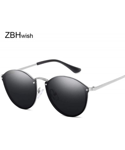 Aviator Round Sunglasses Vintage Brand Designer Black Mirror Sunglasses For GoldSilver - Goldpink - C618Y5UZ2S2 $9.12