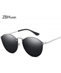 Aviator Round Sunglasses Vintage Brand Designer Black Mirror Sunglasses For GoldSilver - Goldpink - C618Y5UZ2S2 $9.12