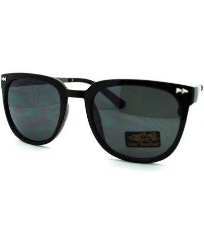 Square Vintage Retro Unisex Sunglasses Square Frame"Retro Rewind" - Black - CG11N1EGE9F $18.17