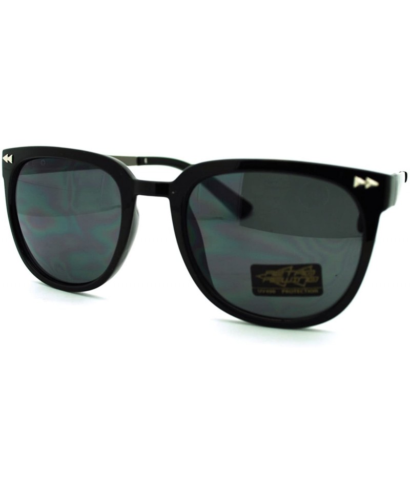 Square Vintage Retro Unisex Sunglasses Square Frame"Retro Rewind" - Black - CG11N1EGE9F $7.99