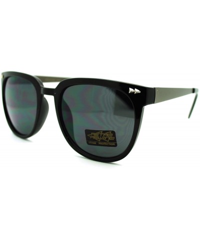 Square Vintage Retro Unisex Sunglasses Square Frame"Retro Rewind" - Black - CG11N1EGE9F $7.99