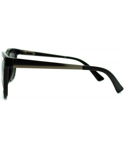 Square Vintage Retro Unisex Sunglasses Square Frame"Retro Rewind" - Black - CG11N1EGE9F $7.99