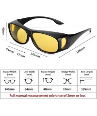 Round Anti Glare Night Vision Glasses HD Polarized Tint Fit Over Wrap Around Prescription Eyewear - CS199N40LYG $17.21