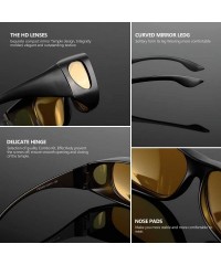 Round Anti Glare Night Vision Glasses HD Polarized Tint Fit Over Wrap Around Prescription Eyewear - CS199N40LYG $17.21