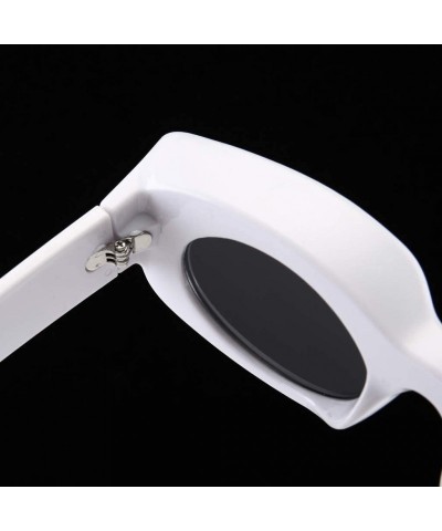 Rectangular Vintage Rectangular Sunglasses Women Colorful Female Sun Glasses for Party Decoration - White With Black - CJ18AL...