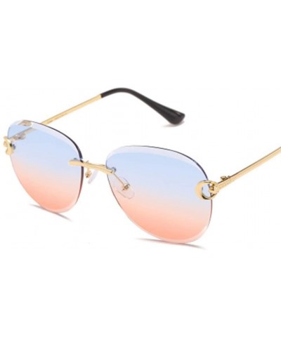 Sport Fashionable Metal Sunglasses Unisex Thin Face Big Frame Sunglasses - 2 - CD1905822DX $38.80