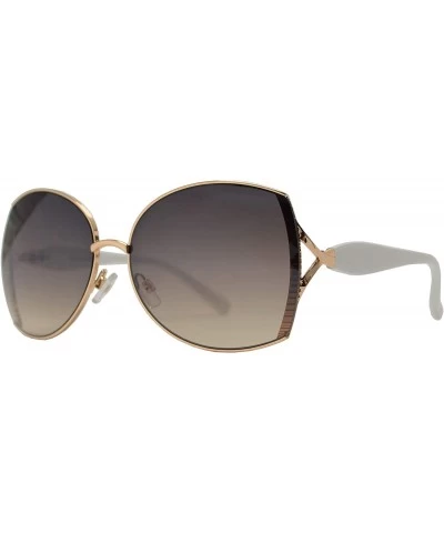Butterfly Womens Fashion Classic Butterfly Sunglasses - UV 400 Protection - White Gold + Gradient - CY194QAYTAY $24.56