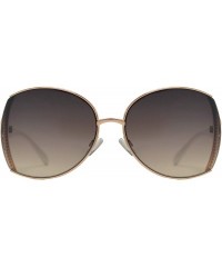Butterfly Womens Fashion Classic Butterfly Sunglasses - UV 400 Protection - White Gold + Gradient - CY194QAYTAY $14.35