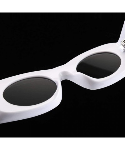 Rectangular Vintage Rectangular Sunglasses Women Colorful Female Sun Glasses for Party Decoration - White With Black - CJ18AL...