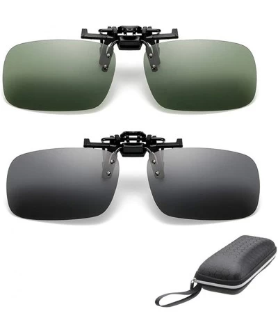 Square Sunglasses Vision Glasses Polarized Driving - Green+grey - CV18U7IK8RZ $24.63
