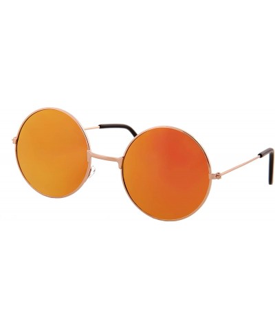 Goggle Unisex Sunglasses Mirror Round Circle Lens Retro Small Metal Frame - C318UN23MX8 $19.03