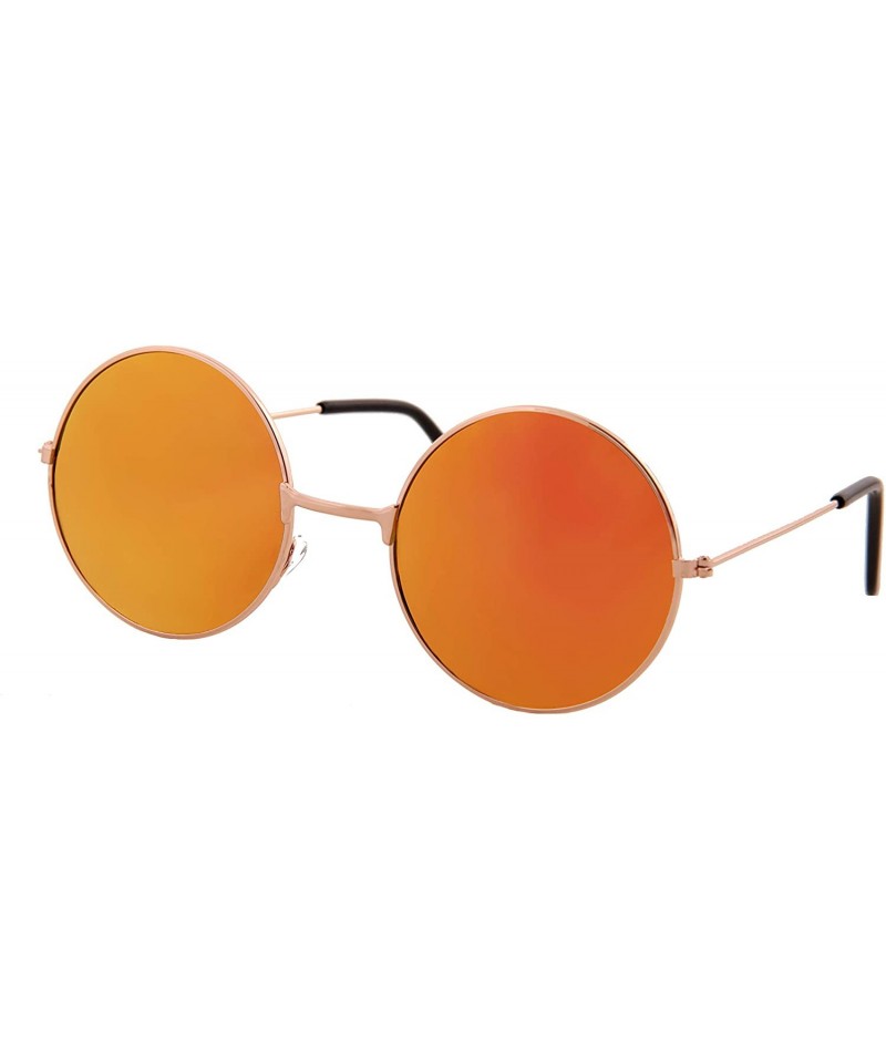 Goggle Unisex Sunglasses Mirror Round Circle Lens Retro Small Metal Frame - C318UN23MX8 $11.16