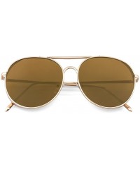 Aviator Classic Brow Bar Aviator Flat Lens Sunglasses"Max" (Gold - As Shown) - CM12NZD2TXW $26.33