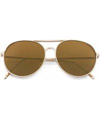 Aviator Classic Brow Bar Aviator Flat Lens Sunglasses"Max" (Gold - As Shown) - CM12NZD2TXW $10.94