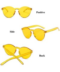 Semi-rimless 6 Pack Neon Rimless Sunglasses One Piece Transparent Candy Color Eyewear - Semi Round - C918TMODUUH $20.45