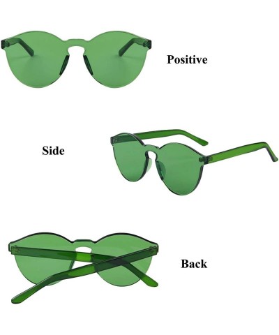 Semi-rimless 6 Pack Neon Rimless Sunglasses One Piece Transparent Candy Color Eyewear - Semi Round - C918TMODUUH $20.45