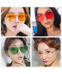 Semi-rimless 6 Pack Neon Rimless Sunglasses One Piece Transparent Candy Color Eyewear - Semi Round - C918TMODUUH $20.45