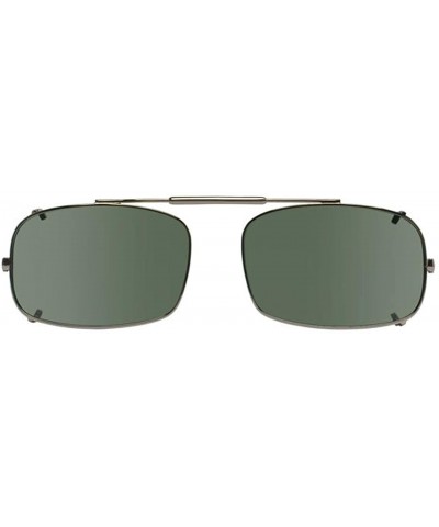 Rectangular Visionaries Polarized Clip on Sunglasses - DRX Rec - Gun Frame - 52 x 33 Eye - CQ12LZDAIML $43.86