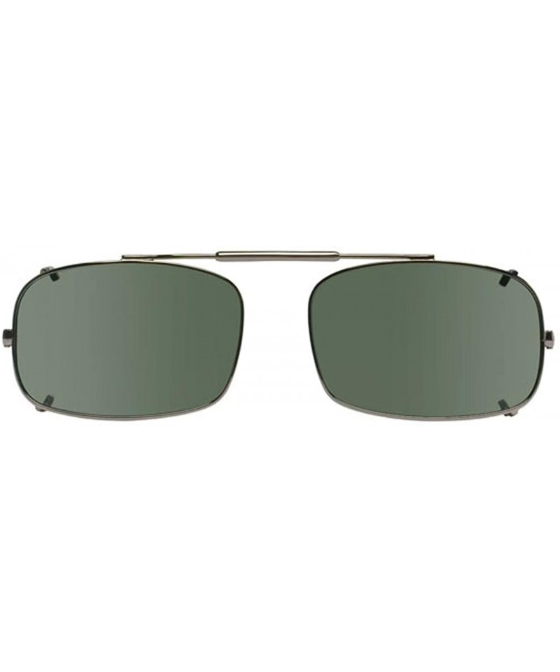Rectangular Visionaries Polarized Clip on Sunglasses - DRX Rec - Gun Frame - 52 x 33 Eye - CQ12LZDAIML $43.86