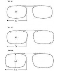 Rectangular Visionaries Polarized Clip on Sunglasses - DRX Rec - Gun Frame - 52 x 33 Eye - CQ12LZDAIML $43.86