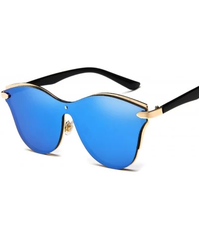 Cat Eye Men's Fashion Women's Oversize Polarized Alloy Frame Mirrored Cat Eye Sunglasses (Color Brown) - Brown - C31993T7268 ...