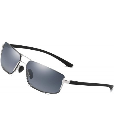 Square Fashion Lightweight Mens Sunglasses Driving Fishing Golf Sunglasses for Men Women - Silver/Gray - CA18URMAE5Y $28.56