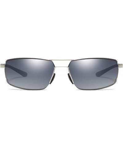 Square Fashion Lightweight Mens Sunglasses Driving Fishing Golf Sunglasses for Men Women - Silver/Gray - CA18URMAE5Y $13.30