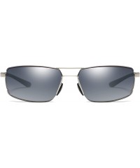Square Fashion Lightweight Mens Sunglasses Driving Fishing Golf Sunglasses for Men Women - Silver/Gray - CA18URMAE5Y $13.30
