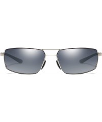 Square Fashion Lightweight Mens Sunglasses Driving Fishing Golf Sunglasses for Men Women - Silver/Gray - CA18URMAE5Y $13.30