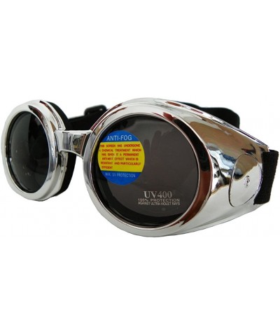 Goggle Small Round Goggles Burning Moto Motorcyle Jeep Steampunk Bicycle - Silver - C012L1A48ZB $16.40